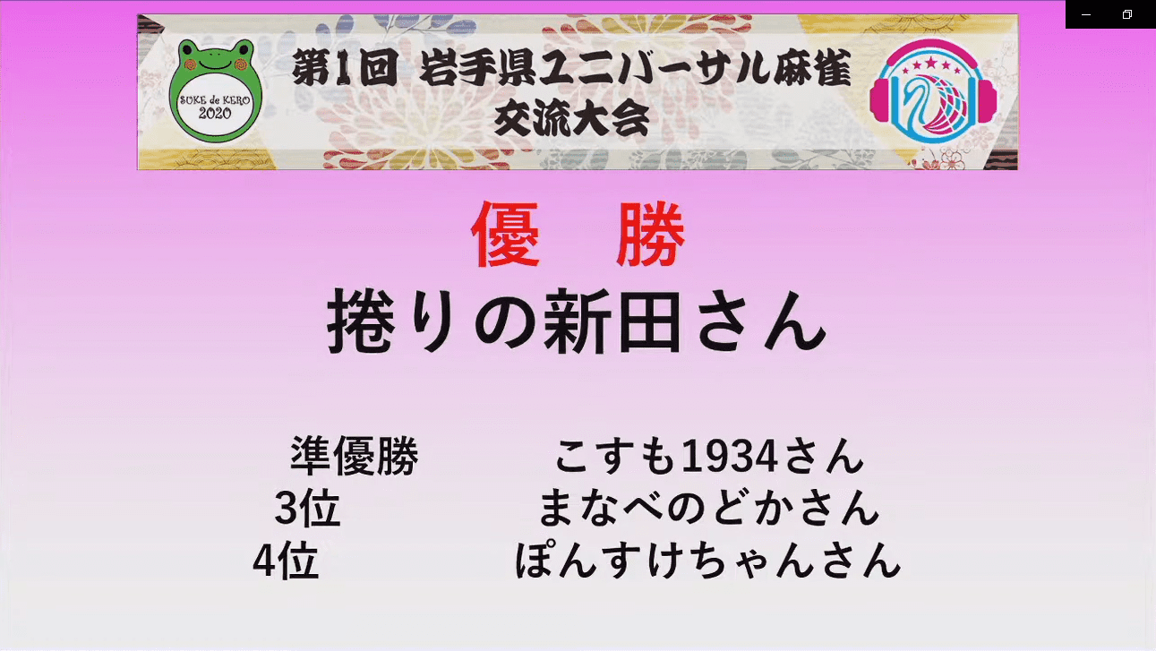 オンライン事業 ユニバーサル麻雀大会を開催しました